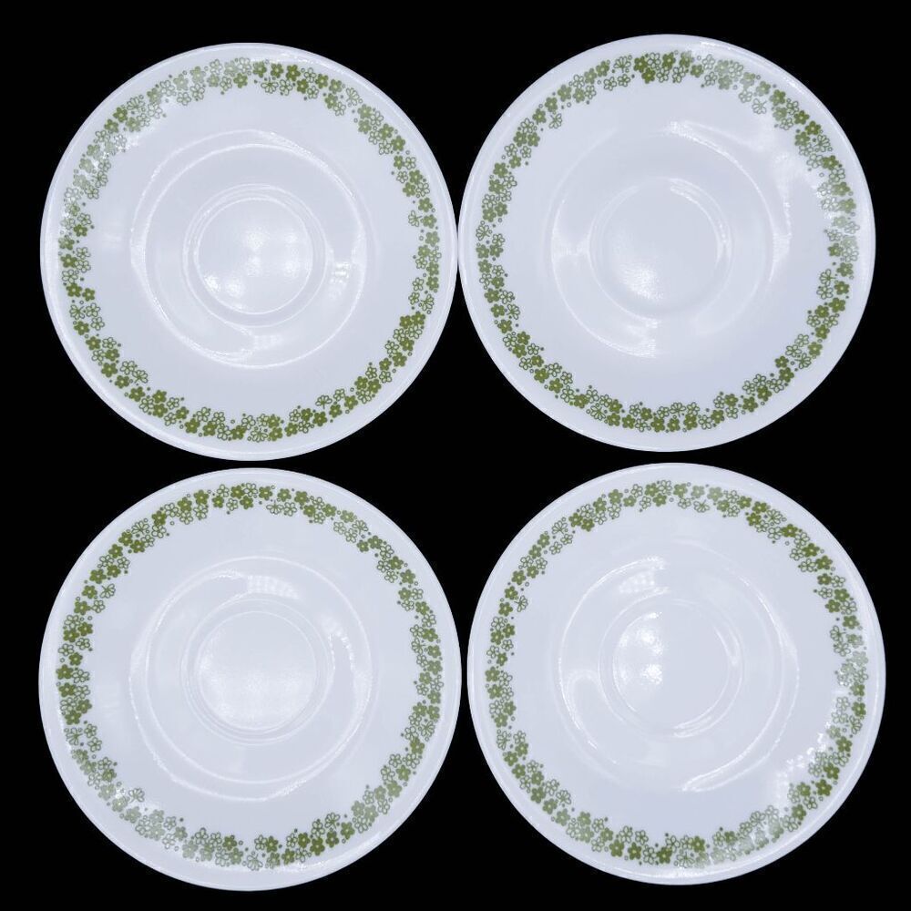 Vintage Corelle Spring Blossom 6-1/4" Saucer Plates Set of Four (No Cups) Crazy